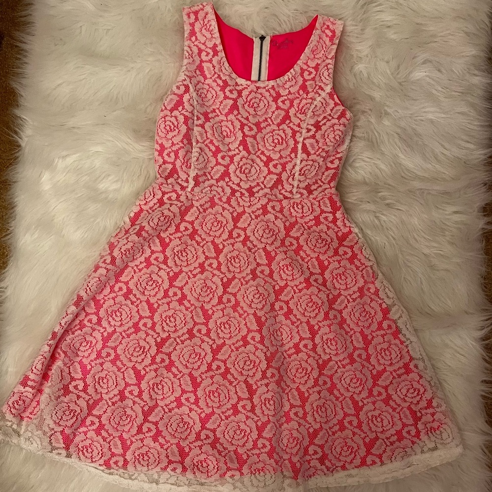 Pink and white dress